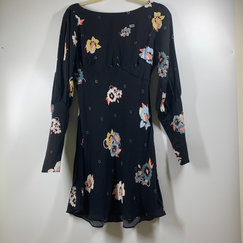 Free People Sunshadows Floral Print Split Sleeve Mini Dress NWT! 2 - Picture 5 of 16